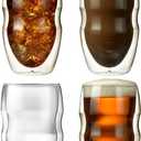 Ozeri Serafino Double Wall Insulated Beverage and Coffee Glasses, 12-Ounce, Set of 4