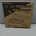 Chicken Shredder Large Chicken Breast Shredder Tool Twist with Brush&Fork, Visible Meat Shredder Machine, Anti-Slip Strip, Ergonomic Handle, BPA Free, Suitable for Pork Beef Chicken(Orange)