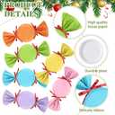 Acellegic 91 Pcs 20" Large Christmas Candy Ornaments Giant Christmas Candy Cane Hanging Ornaments with Ribbon Xmas Home Gift Tree New Year Party Supplies(Macaron Style)