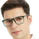 Oversized Reading Glasses Men 1.25 Square Reader Light Fashion Readers 100 125 150 175 200 225 250 275 300 350 Turquoise 1.25x