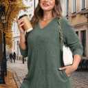 2 x WIHOLL Womens Tops Fall Fahion 2025 Long Sleeve Shirts Casual Lightweight Tunic Sweaters Fashion Winter Clothing (Gray, M)