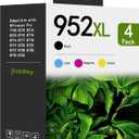 952XL Ink Cartridges High Yield (4-Pack, Black/ Cyan/ Magenta/ Yellow) Compatible 952XL Ink Cartridges Replacement for HP 952XL Ink for OfficeJet Pro 8710 8210 8715 8720 8702 7740 Printer