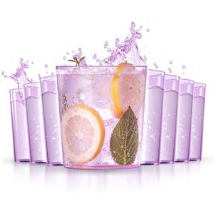 Liacere Plastic Drinking Glasses (Set of 12) 14 oz Purple Plastic Glasses ColorsKitchen Water Glasses Cup, Bar Tumbler Glassware Set for Beer, Juice, Cocktail, Whiskey, Milk for Valentines Day