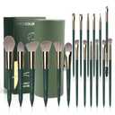 18-Piece Makeup Brush Set with Holder Case  Complete Makeup Brush Collection for Flawless Makeup Application -Soft Bristles (Green)