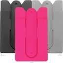 USA Merchant | Cell Phone Wallet with Stand by Cellessentials: (for Credit Card & Id) iPhone, Android & Most Smartphones | 3 Pc Pack - Black, Grey & Pink