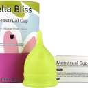 Bella Bliss 1 Large Menstrual Cup with Cylinder Box & Instruction Guide - Eco-Friendly, Portable, and Easy to Use (1)