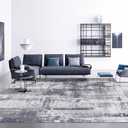 OMERAI Washable Rug 6'x9' Abstract Machine Washable Rugs Ultra-Thin Area Rugs for Living Room Non Slip Stain Resistant Modern Carpet for Bedroom Dining Room Office Kitchen Blue Rug Washable (Blue)