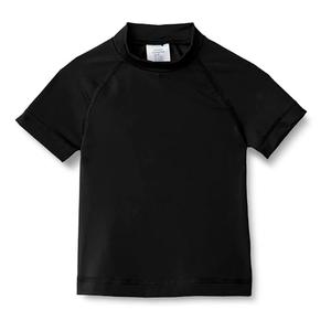 Amazon Essentials Boys' Short Sleeve Rashguard T-Shirt, Black, Large