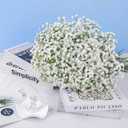 Roberly 30 Pcs Babys Breath Artificial Flowers, 22" Fake Gypsophila Flowers with Long Stems Real Touch Faux Greenery Plants DIY Flores Bouquet for Vase Wedding Floral Party Outdoor Garden Home Decor