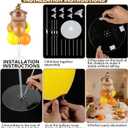 Capybara Party Balloons Stand Kit 2 Sets with 2 Cute Brown Capybara Foil Balloons Cute Animal 1st Party Balloon Centerpieces for Tables for Gender Reveal Animal Capybaras Birthday Themed Decorations