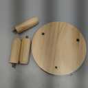 ARTORA Small Wooden Riser, Decorative Round Wood Desktop Plant Stand Mid Century Kitchen Counter Pedestal Stand for Centerpiece Pet Bowl Holder (Natural, 2 Pack)