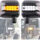 LED Side Mirror with Amber Sequential Turn Signal Lights and White Daytime Running Lights Fit for Jeep Wrangler JK JKU 2007-2018 (1 Pair)