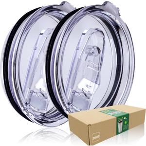 10/ 20 OZ - 4 Replacement Lids for Tumblers-Spill Proof Lids for 3.2 Inch Diameter, AICMEI Tumbler Lids 20 oz Replacement Lid（Transparent）
