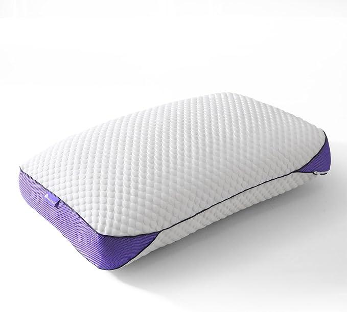 HOMELAB Adjustable Shredded Memory Foam Pillow Queen Size, Cooling Bed Pillow for Sleeping with Removable Cover, Medium Pillow for Side Stomach & Back Sleepers, 1 Pack 20"x28