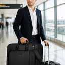 Noozion Garment Bag for Travel, Large Carry On Suit Bag for Business Up to 3 Suits, Wrinkle Free Garment Bag for Hanging Clothes with Shoulder Strap, Laptop Compartment, and Wet-Dry Pocket, Large