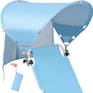 XL Universal Wind-Resistant Chair Umbrella Canopy, Extra Large Foldable UPF 50+ Sun Shade Attachment with Adjustable Clamp, Fits Most Beach, Camping, Lawn, Sports, Zero Gravity Chairs, Patented