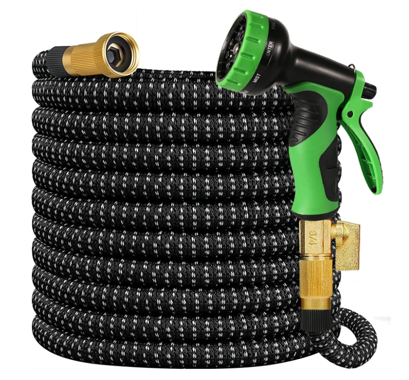 Garden Hose 150 ft, 2026 New Kink Free Expandable Water Hose, 10 Function Nozzle, 3/4" Leak-proof Solid Brass Fittings, 3750D Outer Fabric, Durable Collapsible Latex Core, Ultra Lightweight & Flexible