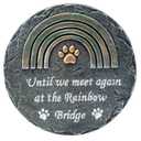 Napco Imports Decorative Outdoor Pet Memorial Garden Stepping Stone 10 Inch Concrete Rainbow Bridge
