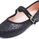 FEVERSOLE Women's Soft Cushion Extra Padded Comfort Round Toe Mary Jane Metal Buckle Fashion Ballet Flats Walking Shoes 9 (40)