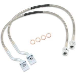 Front Brake Lines 89370 Compatible with Silverado Sierra 2007-2019 1500/2011-2019 2500/3500HD Stainless Steel Brake Lines