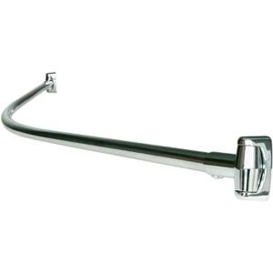 60-Inch Stainless Steel Curved Shower Curtain Rod, 5 Foot Mounted Non-Telescoping Rust Proof (Chrome Plated)