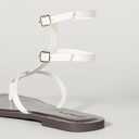 The Drop Women's Casper Gladiator Thong Ankle Sandal (7.5, Cream)