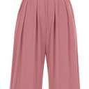 PRETTYGARDEN Womens Summer Jumpsuits Dressy Casual One Piece Outfits Sleeveless Mock Neck Wide Leg Pants Rompers with Pockets (Pink, S)