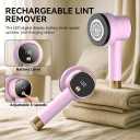 Rechargeable Fabric Shaver for Clothes: 6-Leaf Blades & 3 Speeds to Remove Pilling, Fuzz & Lint Balls - with LED Display, Portable Electric Lint Remover for Sweater, Couch, Blanket, Furniture (Pink)