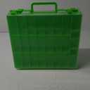ALCYON Double Sided Toy Storage Organizer Case for Hot Wheels Car, for Matchbox Cars, for Mini Toys, for Small Dolls. Carrying Box Container Carrier with 48 Compartments - Green(Box Only)