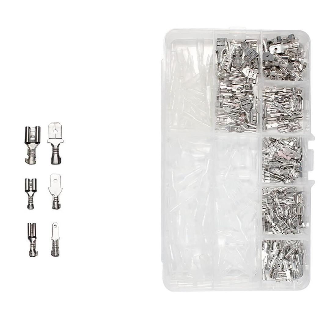 Compatible with 2.8/4.8/6.3mm Insulated Female Male Spade Crimp Terminals Sleeve Wire Wrap Connector and Insulated Sleeves Kit(270PCS) Compatible with 2.8/4.8/6.3mm Insulated Female Male Spade Crimp Terminals Sleeve Wire Wrap Connector and Insulated Sleeves Kit(270PCS)