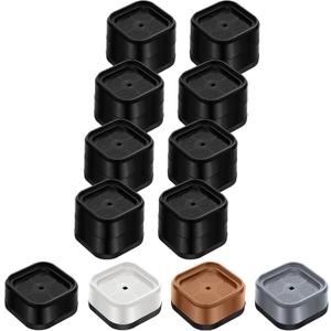 Furniture Risers Adjustable Bed Risers Heavy Duty Lifts Height 2", Square Stackable Bed Risers 1, 2, 3 or 4 Inch for Desk Leg Table Couch Sofa Chair Bed Frame Legs Dorm, 1+1 Inch, Black, 8 Pack