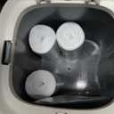 Mini Countertop Trash Can with 3 Rolls of Trash Bags, Waste Can with Press Type Lid, 1.5 L / 0.40 Gal Wastebasket Dispenser, Bin for Coffee Table, Bathroom Vanity Top (White)