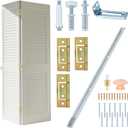 Bifold Closet Door Hardware Kit with 36" Tracks (1 36"), Lashow Complete Set for 2 Doors with Brackets, Pivots & Guide Wheels, for Bi-fold Closet Door Hardware Used.