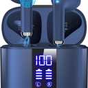 Bluetooth Headphones with Deep Bass Stereo, 48H Playback Ear Buds with LED Power Display, Lightweight