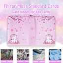 CLOKORIA Card Binder for Girls Gifts,440 Cards Collectible Trading Card Holder Case with 55 Sleeves, 4 Pocket for TCG Game Cards Collection Sports Trading Cards Collector Album (Sakura Cat)