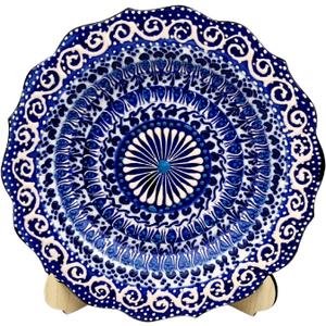 Turkish Decorative Plate Handmade Ceramic Ornament for Home&Office Wall Decor (Blue)