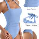 PINKMSTYLE Halter Square Neck Bodysuits for Women Mesh Sleeveless Thong Body Suits Tank Tops Double Lined Fitted Top, Size S