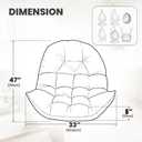 Egg Chair Cushion Replacement Outdoor Hanging Chair Cushion for Patio Furiture Hammock Swing Cushion 47x35x6 Inches (Light Gray)