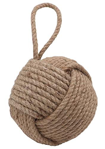 Nautical Doorstop Rope Sailor Knot Decorative Jute Under Mount Handmade Door Stopper with Handle for Floor by The Metal Magician (5" Jute (Natural Color))