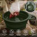 OHMO Collapsible Dog Water Bowls w/Built-in Stainless Steel Ring 2pcs Large 27oz/800ml Portable Silicone Pet Feeding Bowl for Hiking, Camping, Travel