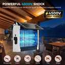 Upgraded Solar Bug Zapper Outdoor with Dual Panels, 4500V Cordless Rechargeable Fly Insect Killer Waterproof Electric Mosquitoes Zapper for Patio Garden Backyard RV Camping Pond