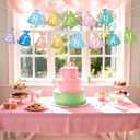 Princess Birthday Banner, Pre-Strung Glitter Happy Birthday Garland Bunting for Girls Coquette Princess Party Supplies Baby Shower Decorations