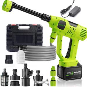 Cordless Car Washer, 1100PSI, Portable Cleaning Tool with 6-in-1 Nozzle, 10 Spray Settings, Battery Display, Self-Priming System for Car, Garden, Patio & Floor