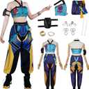 Women Costume Outfit Women Clothes Pants Suit with Accessories Full Adult Halloween (X-Small, Black)