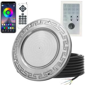10 Inch Pool Lights for Inground Pool, 60W Color Changing LED Pool Light with APP/Remote/Control, 12V Low Voltage IP68 Waterproof for Wet Niche, Underwater Swimming Pool Lights 50 FT Cord