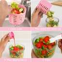 Juome Salad Pod with Dressing Container - Leakproof Salad Container for Lunch with Lid & Spoon, Reusable Salad Jar for Meal Prep & Food Storage, Suitable for Home, Outdoor Travel (Pink)