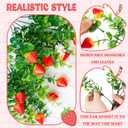 10 Pack Artificial Strawberry Branches Decoration Fake Strawberry Stems with Green Leaves and Daisies for Farmhouse Home Wedding Birthday Table Centerpiece & Party Arrangement