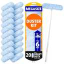 20 Refills, Compatible with Swiffer, Disposable Microfiber Dusting Pads for Home Cleaning, Ceiling, Fan, Window, Hard-to-Reach Areas
