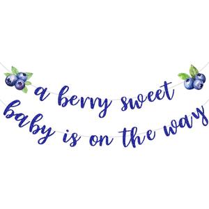 A Berry Sweet Baby is On The Way Blueberry Banner Garland for Boys Girls Baby Shower Party Decorations Supplies