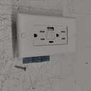 15 Amp Self-Test GFCI Outlet Combination with USB Type A and Type-C, Tamper Resistant Thinner Duplex Outlet, in-Wall, USB Charger for Smartphones, Tablets and Smart Home Appliance, White